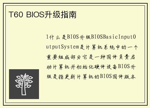 T60 BIOS升级指南